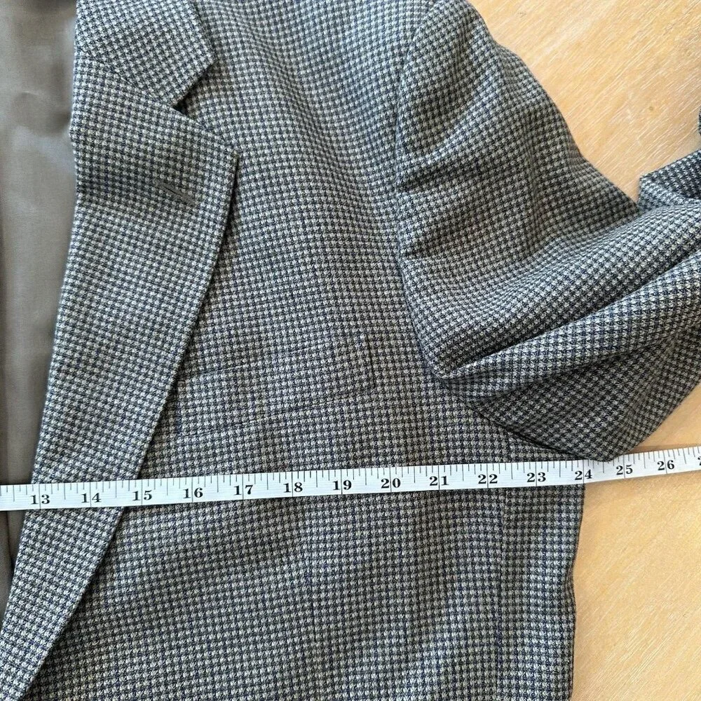 Vito Rufolo Houndstooth Italy Silk Wool 2 Button Sportscoat‎ Blazer Jacket 44R